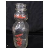SET OF 6 CREAM TOP MILK BOTTLES AND METAL MILK BOTTLE CARRIER SET OF 6 CREAM TOP MILK BOTTLES AND METAL MILK BOTTLE CARRIER