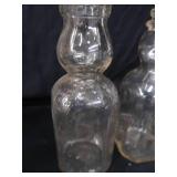 SET OF 6 CREAM TOP MILK BOTTLES AND METAL MILK BOTTLE CARRIER SET OF 6 CREAM TOP MILK BOTTLES AND METAL MILK BOTTLE CARRIER