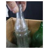 HUGE BOX OF ASSORTED VINTAGE GLASS BOTTLES HUGE BOX OF ASSORTED VINTAGE GLASS BOTTLES