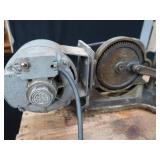 POWER HACK SAW ON HEAVY DUTY WOOD BENCH POWER HACK SAW ON HEAVY DUTY WOOD BENCH