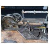 POWER HACK SAW ON HEAVY DUTY WOOD BENCH POWER HACK SAW ON HEAVY DUTY WOOD BENCH