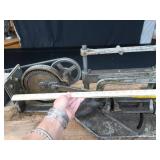 POWER HACK SAW ON HEAVY DUTY WOOD BENCH POWER HACK SAW ON HEAVY DUTY WOOD BENCH
