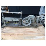 POWER HACK SAW ON HEAVY DUTY WOOD BENCH POWER HACK SAW ON HEAVY DUTY WOOD BENCH