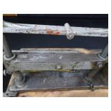 POWER HACK SAW ON HEAVY DUTY WOOD BENCH POWER HACK SAW ON HEAVY DUTY WOOD BENCH