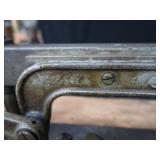 POWER HACK SAW ON HEAVY DUTY WOOD BENCH POWER HACK SAW ON HEAVY DUTY WOOD BENCH