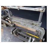 POWER HACK SAW ON HEAVY DUTY WOOD BENCH POWER HACK SAW ON HEAVY DUTY WOOD BENCH
