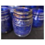 18 COBALT BLUE GLASS BOTTLES 18 COBALT BLUE GLASS BOTTLES