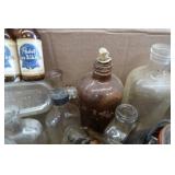 BOX OF ANTIQUE / VINTAGE BOTTLES PLUS 2 MINI PABST BLUE RIBBON BOTTLES BOX OF ANTIQUE / VINTAGE BOTTLES PLUS 2 MINI PABST BLUE RIBBON BOTTLES