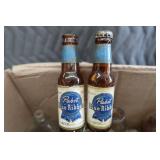 BOX OF ANTIQUE / VINTAGE BOTTLES PLUS 2 MINI PABST BLUE RIBBON BOTTLES BOX OF ANTIQUE / VINTAGE BOTTLES PLUS 2 MINI PABST BLUE RIBBON BOTTLES