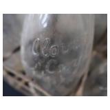 SOLID METAL VINTAGE MILK CARRIER WITH BOTTLES SOLID METAL VINTAGE MILK CARRIER WITH BOTTLES