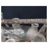 SOLID METAL VINTAGE MILK CARRIER WITH BOTTLES SOLID METAL VINTAGE MILK CARRIER WITH BOTTLES