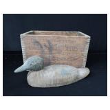 HAND CARVED DECOY / WESTERN AMMO BOX HAND CARVED DECOY / WESTERN AMMO BOX