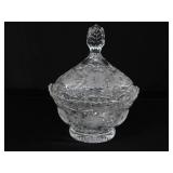 GORGEOUS ETCHED CRYSTAL LIDDED CANDY DISH GORGEOUS ETCHED CRYSTAL LIDDED CANDY DISH