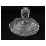 GORGEOUS ETCHED CRYSTAL LIDDED CANDY DISH GORGEOUS ETCHED CRYSTAL LIDDED CANDY DISH
