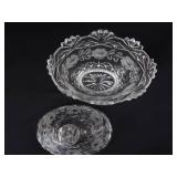 GORGEOUS ETCHED CRYSTAL LIDDED CANDY DISH GORGEOUS ETCHED CRYSTAL LIDDED CANDY DISH