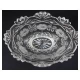 GORGEOUS ETCHED CRYSTAL LIDDED CANDY DISH GORGEOUS ETCHED CRYSTAL LIDDED CANDY DISH