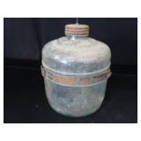 VINTAGE GLASS WHITE GASOLINE TANK VINTAGE GLASS WHITE GASOLINE TANK