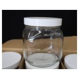 CASE OF NEW 1/2 GALLON GLASS JARS WITH PLASTIC LIDS CASE OF NEW 1/2 GALLON GLASS JARS WITH PLASTIC LIDS