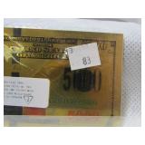 Gold Novelty Note Gold Novelty Note