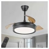 Bella Depot 42 in. Indoor LED Black Retractable Blades Ceiling Fan with Dimmable Light and Remote 6-Speed Reversible FandelierCustomer Returns See Pictures Bella Depot 42 in. Indoor LED Black Retractable Blades Ceiling Fan with Dimmable Light and Remote 6-Speed Reversible FandelierCustomer Returns See Pictures