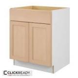 Hampton Bay 27 in. W x 24 in. D x 34.5 in. H Ready to Assemble Base Kitchen Cabinet in Unfinished with CLICKREADY Technology Customer Returns See Pictures Hampton Bay 27 in. W x 24 in. D x 34.5 in. H Ready to Assemble Base Kitchen Cabinet in Unfinished with CLICKREADY Technology Customer Returns See Pictures