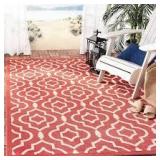 SAFAVIEH Courtyard Red/Bone 8 ft. x 11 ft. Geometric Indoor/Outdoor Patio Area Rug Customer Returns See Pictures SAFAVIEH Courtyard Red/Bone 8 ft. x 11 ft. Geometric Indoor/Outdoor Patio Area Rug Customer Returns See Pictures