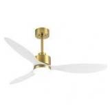 Breezary Sawyer 52 in. Integrated LED Indoor Gold White-Blades Ceiling Fans with Light and Remote Control   Customer Returns See Pictures Breezary Sawyer 52 in. Integrated LED Indoor Gold White-Blades Ceiling Fans with Light and Remote Control   Customer Returns See Pictures