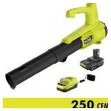 RYOBI ONE+ 18V 90 MPH 250 CFM Cordless Battery Leaf Blower/Sweeper with 2.0 Ah Battery and Charger   Customer Returns See Pictures RYOBI ONE+ 18V 90 MPH 250 CFM Cordless Battery Leaf Blower/Sweeper with 2.0 Ah Battery and Charger   Customer Returns See Pictures