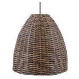 Hampton Bay Olney 16 in. 1-Light Black Outdoor Hanging Light Pendant Light with Brown Resin Wicker Shade      Customer Returns See Pictures Hampton Bay Olney 16 in. 1-Light Black Outdoor Hanging Light Pendant Light with Brown Resin Wicker Shade      Customer Returns See Pictures