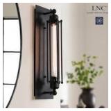 LNC Modern Industrial Black Linear Wall Sconce, 1-Light Bathroom Vanity Light with Metal Wire Cage For Dry Areas Hallway Customer Returns See Pictures LNC Modern Industrial Black Linear Wall Sconce, 1-Light Bathroom Vanity Light with Metal Wire Cage For Dry Areas Hallway Customer Returns See Pictures