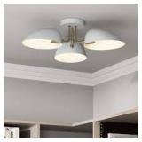 Nathan James Argo 24 in. 3-Light Retro Modern Light Semi-Flush Mount with White Rounded Shades Customer Returns See Pictures Nathan James Argo 24 in. 3-Light Retro Modern Light Semi-Flush Mount with White Rounded Shades Customer Returns See Pictures