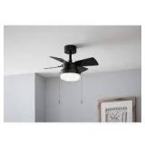 Hampton Bay Metarie II 24 in. Indoor Matte Black Ceiling Fan with Light Customer Returns See Pictures Hampton Bay Metarie II 24 in. Indoor Matte Black Ceiling Fan with Light Customer Returns See Pictures