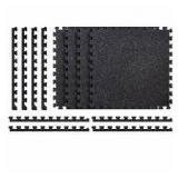 Lot of TrafficMaster Black 24 in. W x 24 in. L x 0.47 in. Foam Interlocking Gym Floor Tiles (6 Tiles/Pack) (24 sq. ft.) Customer Returns See Pictures Lot of TrafficMaster Black 24 in. W x 24 in. L x 0.47 in. Foam Interlocking Gym Floor Tiles (6 Tiles/Pack) (24 sq. ft.) Customer Returns See Pictures