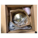 Progress Lighting Perimeter Collection 15-3/4 in. 1-Light Brushed Gold Mid-Century Modern Pendant with metal Shade     Customer Returns See Pictures Progress Lighting Perimeter Collection 15-3/4 in. 1-Light Brushed Gold Mid-Century Modern Pendant with metal Shade     Customer Returns See Pictures