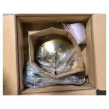 Progress Lighting Perimeter Collection 15-3/4 in. 1-Light Brushed Gold Mid-Century Modern Pendant with metal Shade     Customer Returns See Pictures Progress Lighting Perimeter Collection 15-3/4 in. 1-Light Brushed Gold Mid-Century Modern Pendant with metal Shade     Customer Returns See Pictures