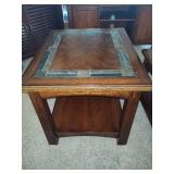 Lot of Wood/Slate Inlayed Coffee/End Tables *Note Coon Rapids Pick Up Location* Lot of Wood/Slate Inlayed Coffee/End Tables *Note Coon Rapids Pick Up Location*