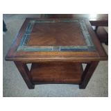 Lot of Wood/Slate Inlayed Coffee/End Tables *Note Coon Rapids Pick Up Location* Lot of Wood/Slate Inlayed Coffee/End Tables *Note Coon Rapids Pick Up Location*