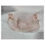 Fenton Dugan Diamond Pink Depression Glass Bird Bowl Fenton Dugan Diamond Pink Depression Glass Bird Bowl