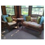 Wicker Love Seat, Chair & Table Set  *Note Coon Rapids Pick Up Location* Wicker Love Seat, Chair & Table Set  *Note Coon Rapids Pick Up Location*