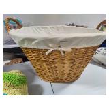 Large Lined Baskets w/Handles & Afghan Large Lined Baskets w/Handles & Afghan