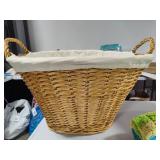 Large Lined Baskets w/Handles & Afghan Large Lined Baskets w/Handles & Afghan