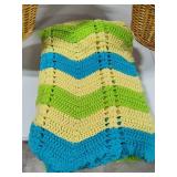 Large Lined Baskets w/Handles & Afghan Large Lined Baskets w/Handles & Afghan