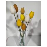 Wooden Flowers in Glass Vase Wooden Flowers in Glass Vase