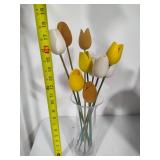 Wooden Flowers in Glass Vase Wooden Flowers in Glass Vase