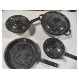 Black Speckled Enamelware Pots/Pans Black Speckled Enamelware Pots/Pans