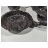 Black Speckled Enamelware Pots/Pans Black Speckled Enamelware Pots/Pans
