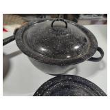 Black Speckled Enamelware Pots/Pans Black Speckled Enamelware Pots/Pans