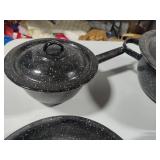 Black Speckled Enamelware Pots/Pans Black Speckled Enamelware Pots/Pans