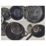 Black Speckled Enamelware Pots/Pans Black Speckled Enamelware Pots/Pans