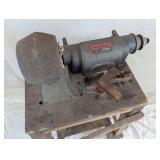 Vintage Bench Grinder on Wooden Stand Vintage Bench Grinder on Wooden Stand